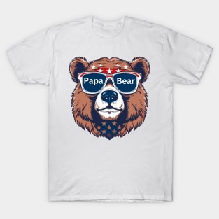 Papa Bear Sunglass Shirt, Papa Shirt, Dad TShirt, Father's Day t-shirt, Papa Gift, New Dad Shirt, Grandpa Gift, Father's Day Gift, Dad 4th of July T-Shirt